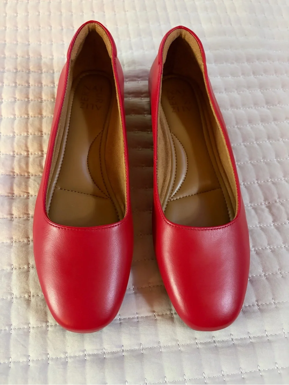 Naturalizer Red Leather Slip-On Flats